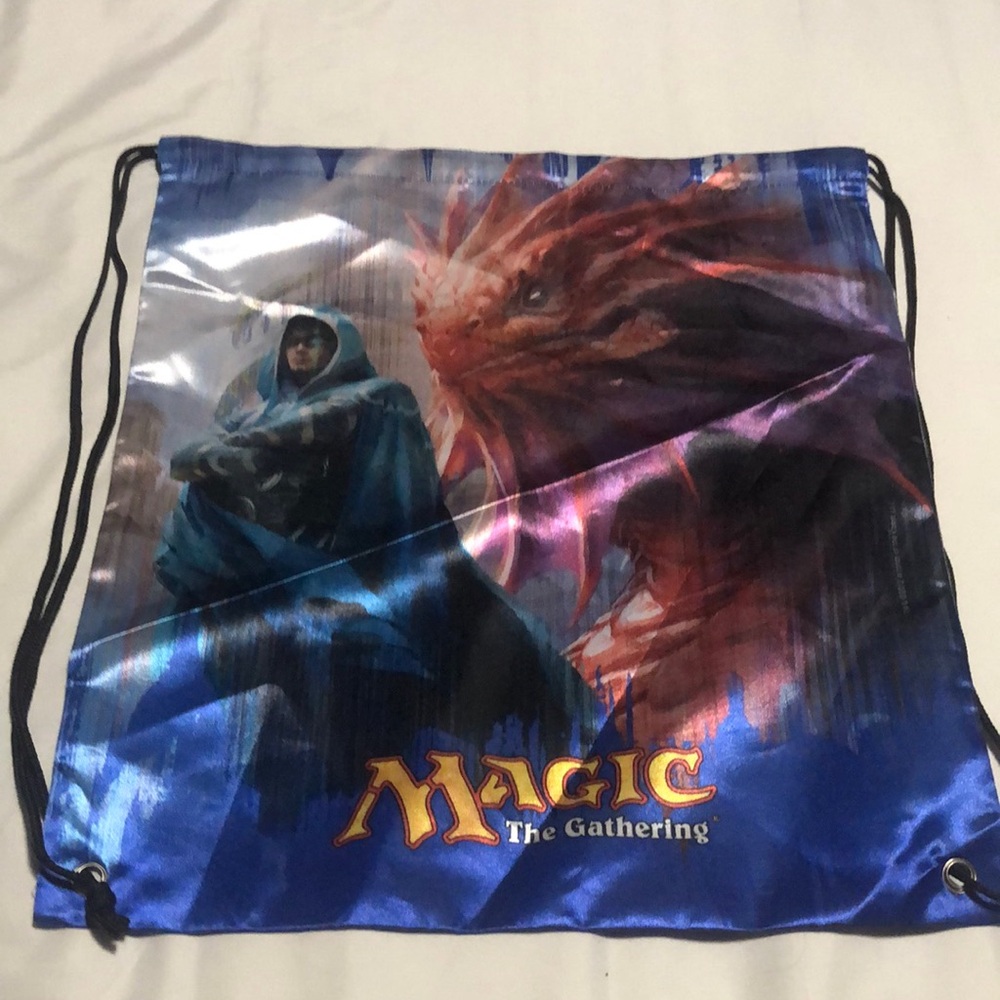 Magic the Gathering Jace drawstring bag / backpack. Soft and great image.